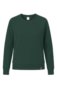 Vivisence Sweatshirt Damen Mit Rundhalsausschnitt Aus Baumwolle Langer Ärmel Bequemer Schnitt 9004, grün