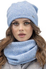 Vivisence Damen Schal Winter Loop Modischer Gemütlich Wärmendem Garn Kalte 7108, hellblaue Melange