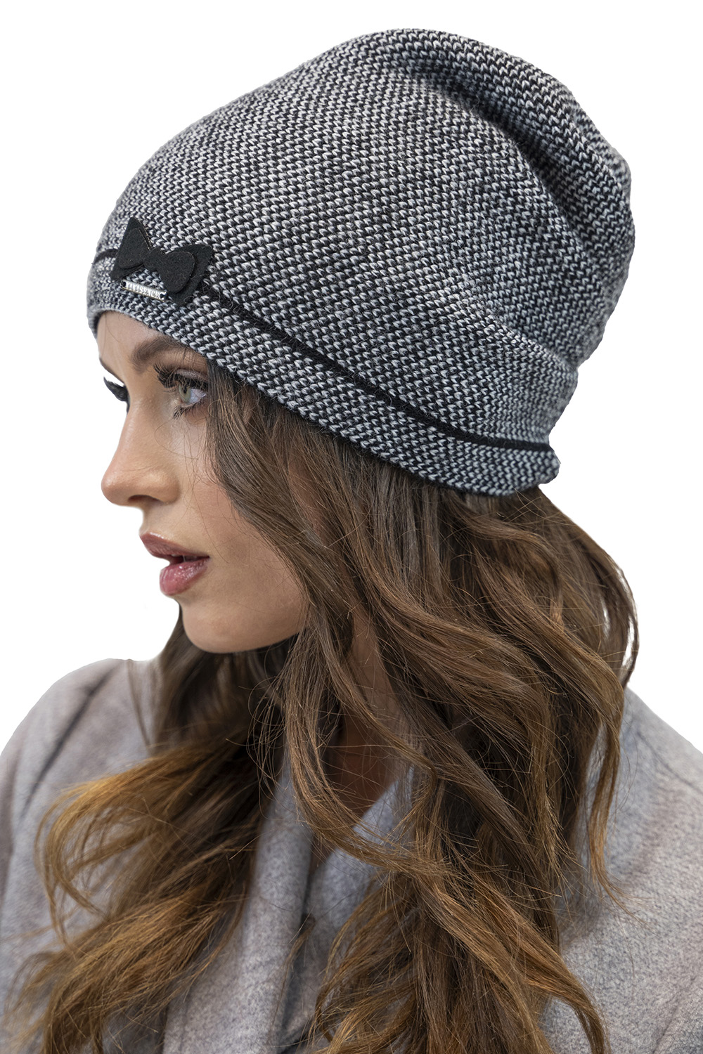 Vivisence Damen Mütze Winter Strickmütze Warme Wintermütze Wollzusatz Elegante 7003, schwarz