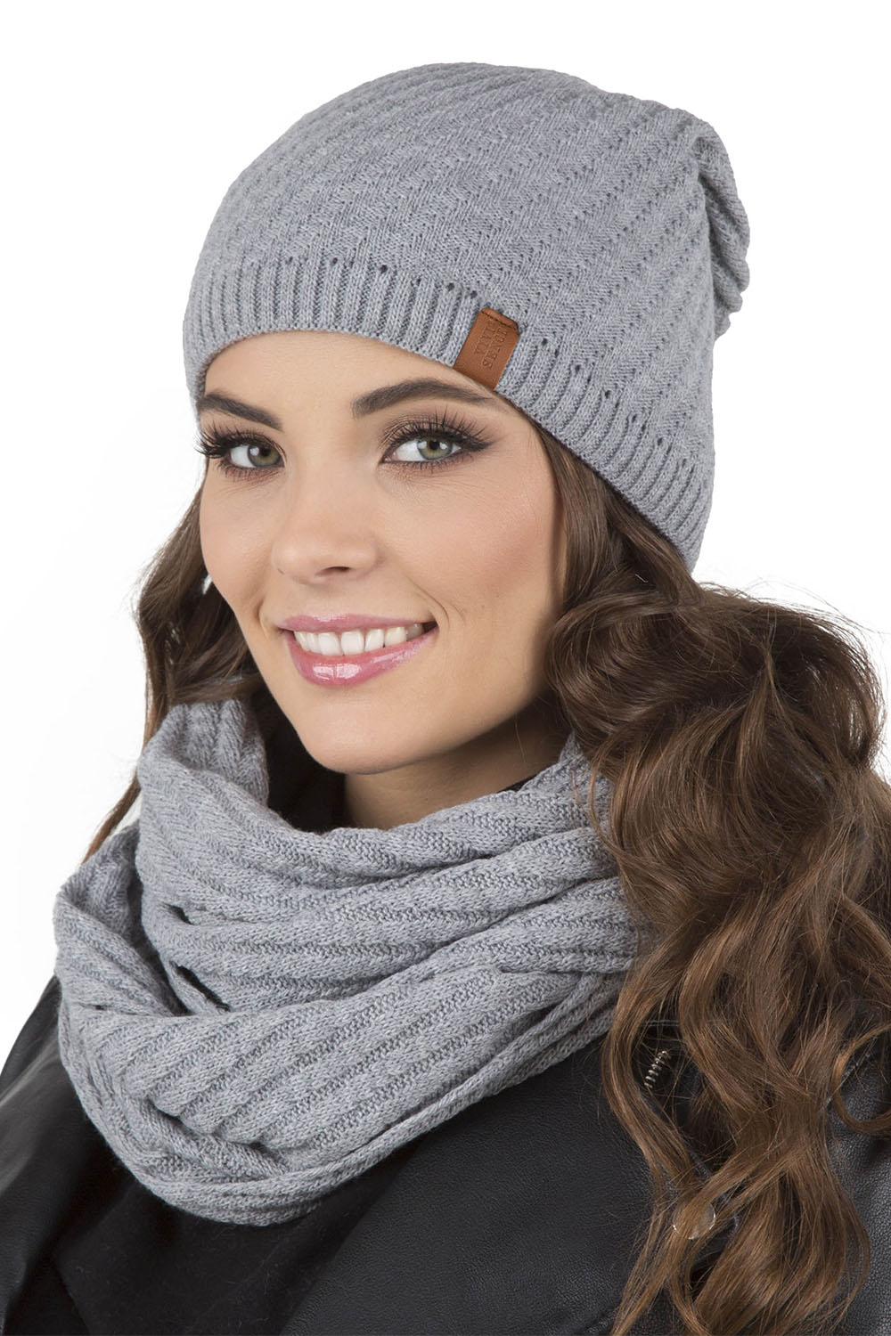 Vivisence Damen Loopschal Zweifach Gefaltet Ideal Für Kalte Wintertage 7017S, hellgrau
