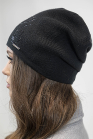 Vivisence Bonnet Femme Coupe Classique Douillet Et Chaud En Laine 7011, noir