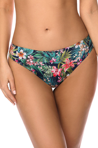 Vivisence culotte bikini slip de bain bas de maillot de bain 3222M, fleurs/bleu foncé