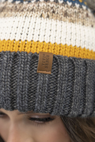 Vivisence Damen Bommelmütze Winter Bommel Wärmendem Garn Antistatischer 7099, dunkelgrau