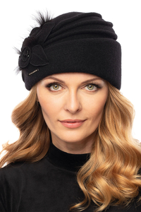 Vivisence Bonnet Femme Hiver Avec Perles Toque En Laine Fait Main Chaud 7058, noir
