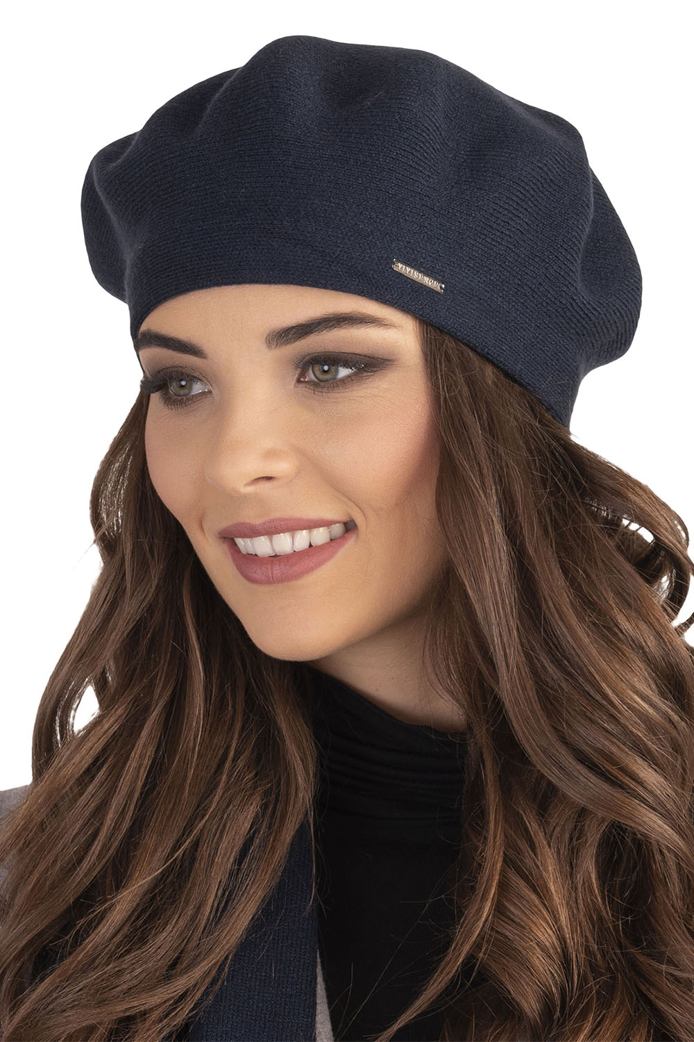 VIVISENCE Damen Baskenmütze Warm und Gemütlich Kälteschutz und Komfort 7005, dunkelblau