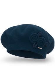 Vivisence Wool Beret For Women Protection Against Cold For Chilly Days 7037, dark blue