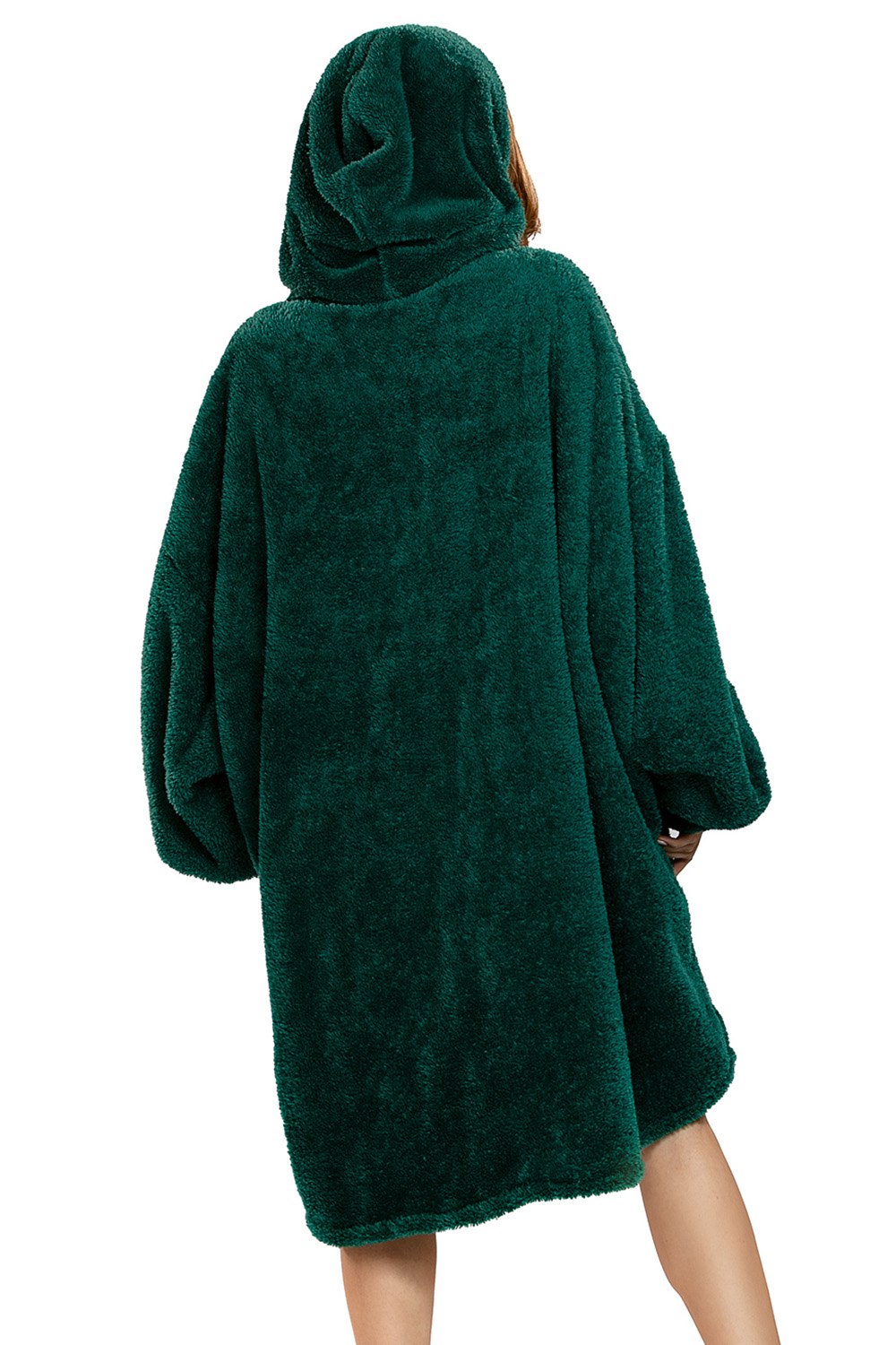 Vivisence Sweat à Capuche Couverture Ultra Doux Poche Frontale Pratique Chaud et Confortable Sweat Couverture Oversize Matériau Chaleureux Idéal Pour L’Hiver, vert