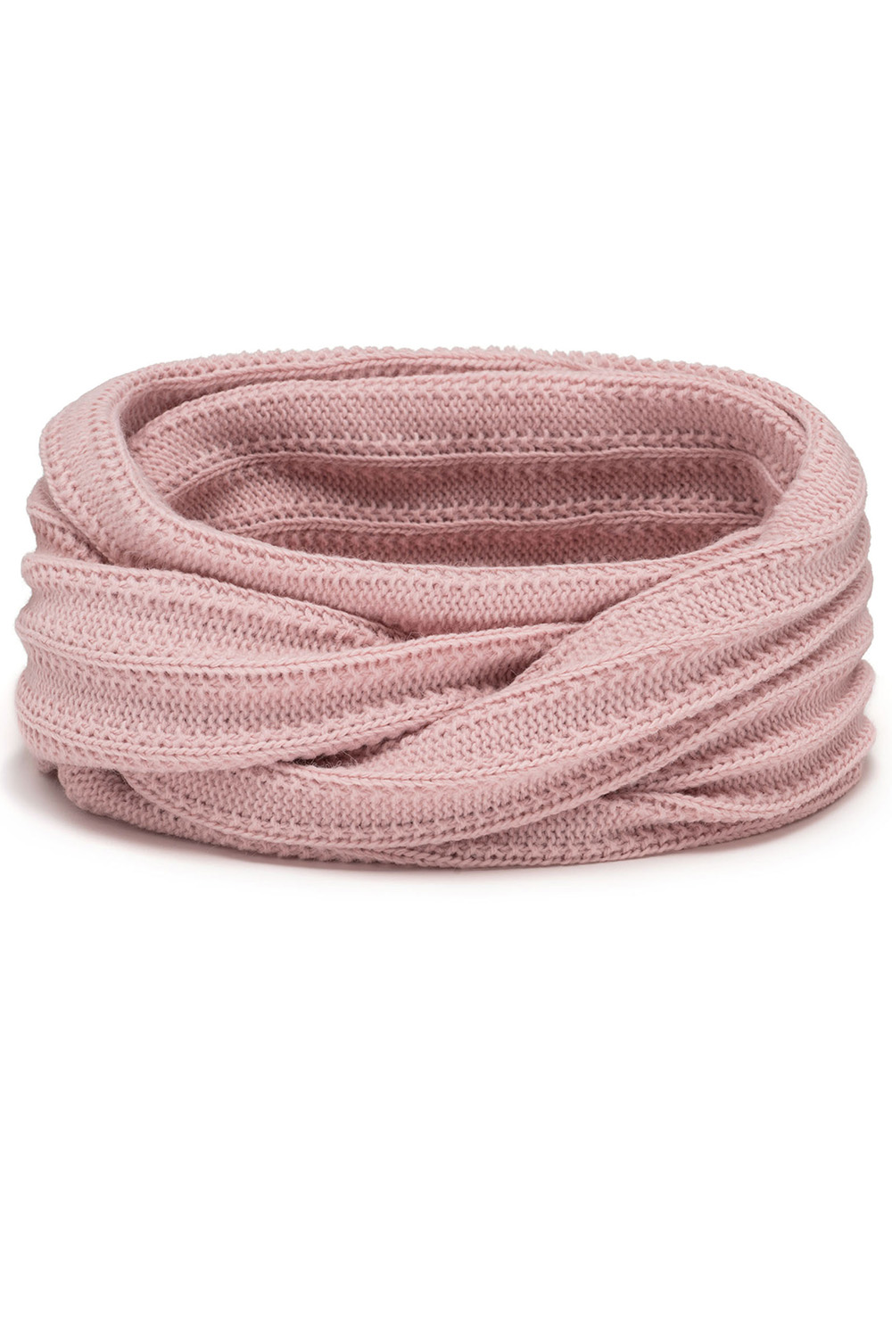 Vivisence Écharpe Tube Femme Hiver Moderne Et Confortable En Fil Chaud Double 7019S, rose poudré
