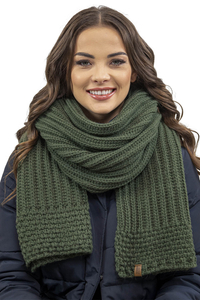 Vivisence Écharpe Tricotée Femme Classique Douce Et Chaude Pour L’Hiver 7016S, vert