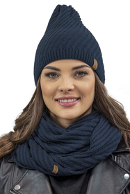 Vivisence Loop Scarf Double Layered Ideal For Cold Winter Days 7017S, dark blue