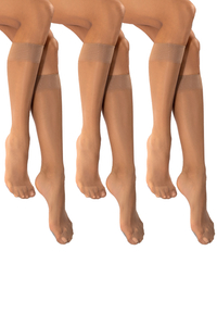 Vivisence Chaussettes Hautes Femme Montantes De Qualité Supérieure Pour Un Confort Optimal Avec Épaisseur 20 Den Renforcées Aux Orteils Bords Élastiques Larges Ne Comprimant Pas Avec Lot De 3, daino