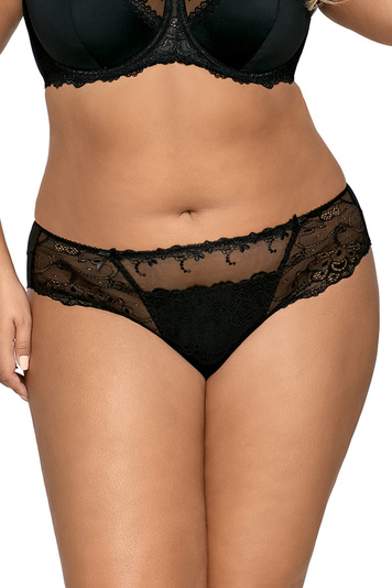 Ava 1030 women's panties briefs lace smooth back bridal regular waist (matching bra available) - made in EU, black