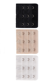 Vivisence Dame BH-Verlänger 3er Pack Verlängerung für Rückenband Unterbrustband Umfang Accessoires Zubehör 8003, weiß