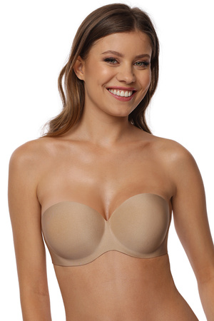 Vivisence Strapless Bra Bandeau for Women self-adhesive barconette Underwire bra for special occasions Dresses and Backless Outfits Model 1065, beige